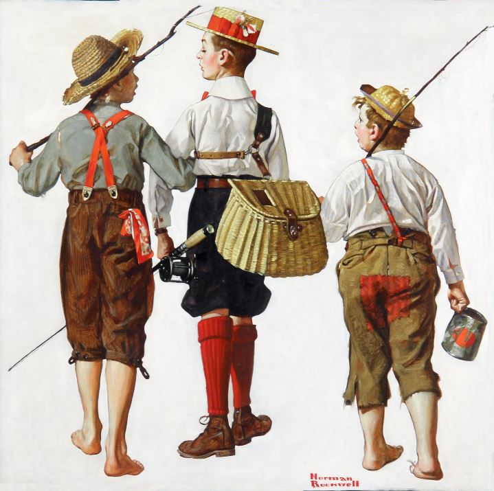 Постер Путешествие рыбаков (1919) Роквелл Норман