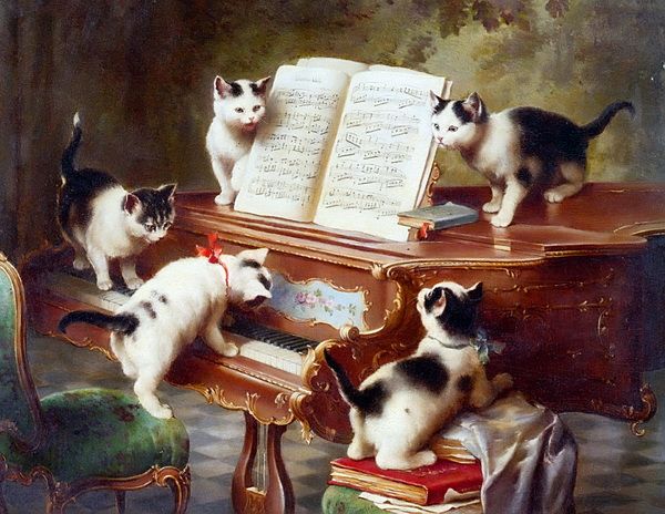 Постер Кошки на пианино (Cats on a Piano) 