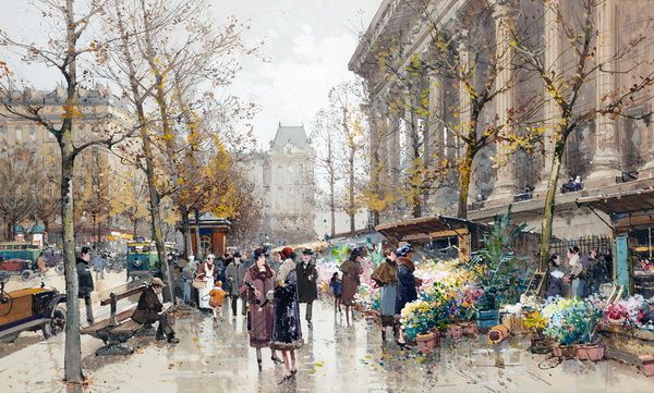 Картина Цветочный рынок Гальен-Лалу Эжен
