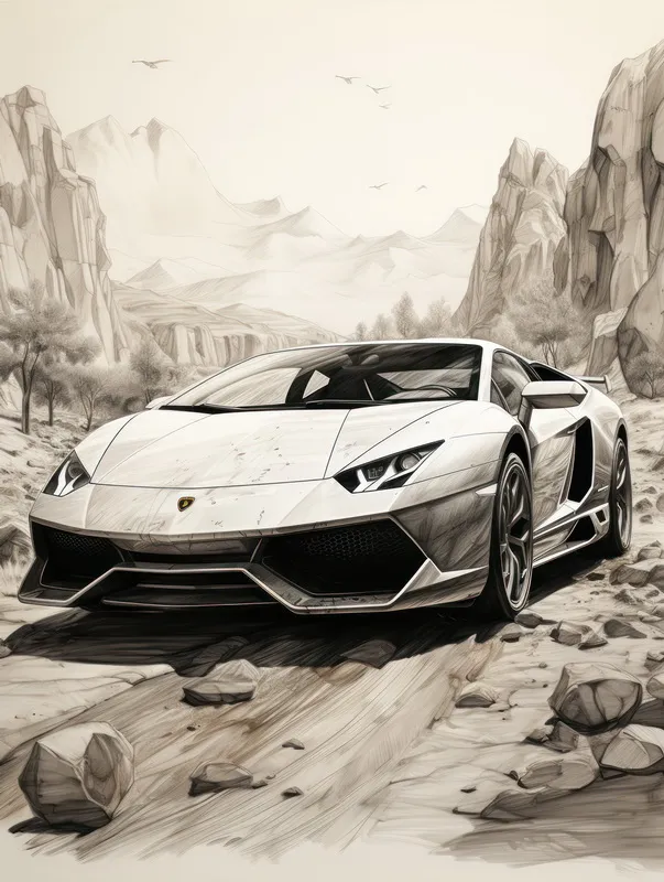 Рисунок Lamborghini Aventador | Пикабу