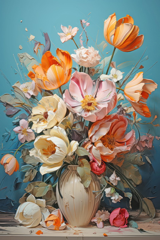 Купить картину маслом Стилизованные цветы №4 от 5710 руб. в галерее DasArt