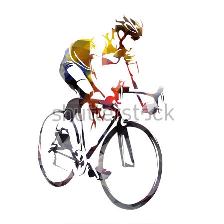 Картина Лаконичная иллюстрация велогонщика в шлеме 