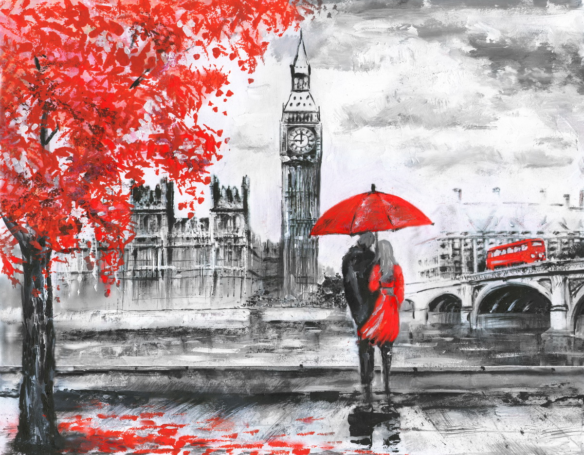 Постер Двое под зонтом в Лондоне 