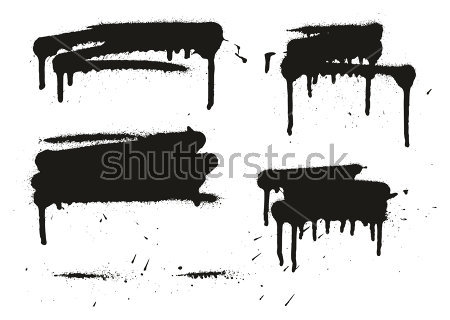 Картина маслом Декоративная текстура брызг чёрной краски на белой стене 
