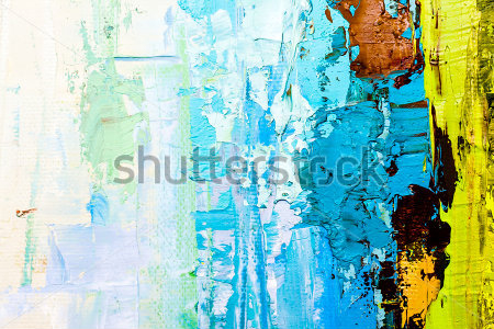 Картина Яркие контрасты оттенков голубого и яркого лимонного цвета 