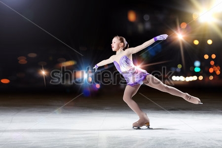 Картина Девочка фигуристка в изящном движении на льду 