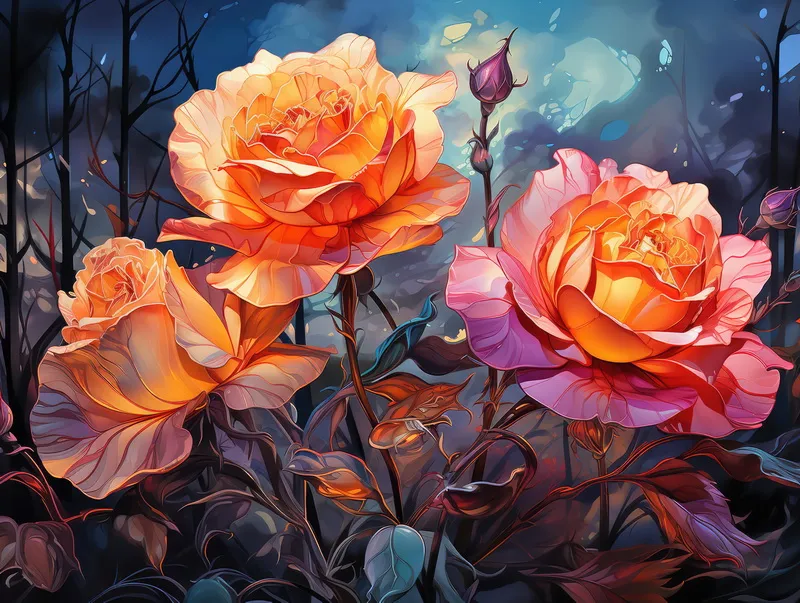 Картины с цветами роз